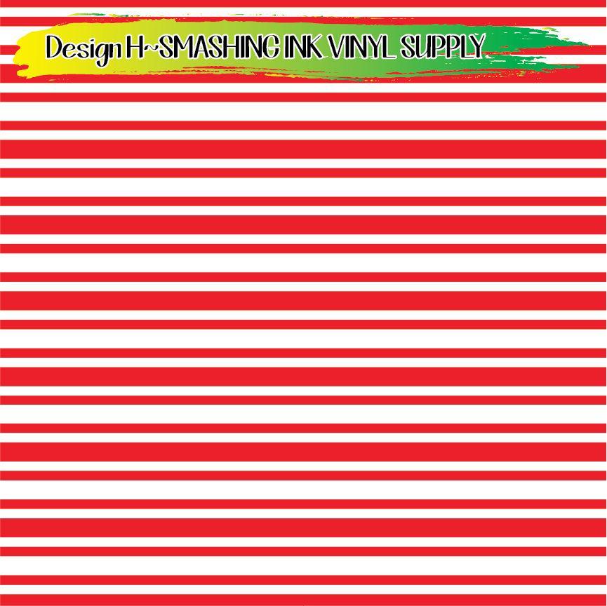 Red White Striped ★ Printed Vinyl Sheets | Faux Leather | Laser Safe