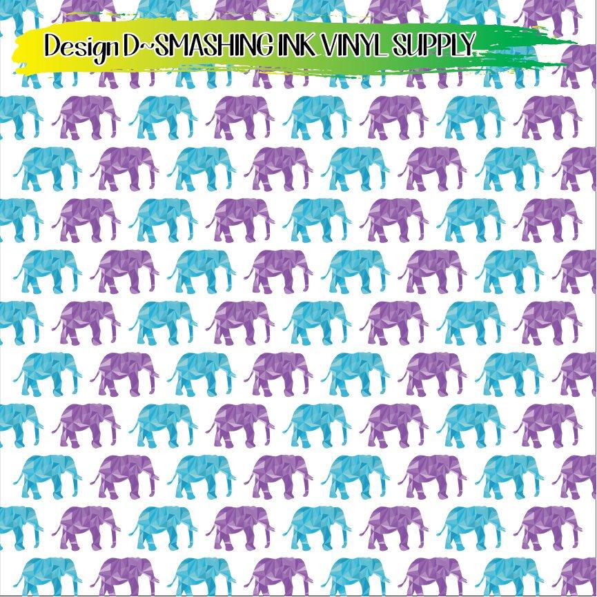 Polygonal Elephant ★ Printed Vinyl Sheets | Faux Leather | Laser Safe