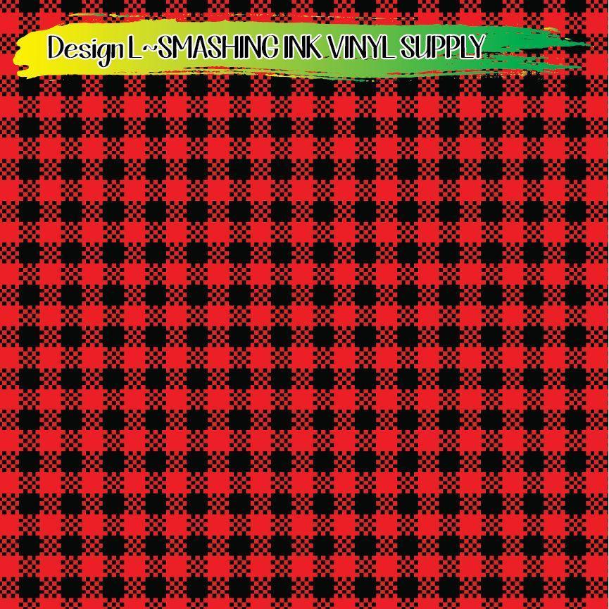 Red Flannel Plaid ★ Printed Vinyl Sheets | Faux Leather | Laser Safe