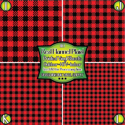 Red Flannel Plaid ★ Printed Sheets | Faux Leather | Laser Safe