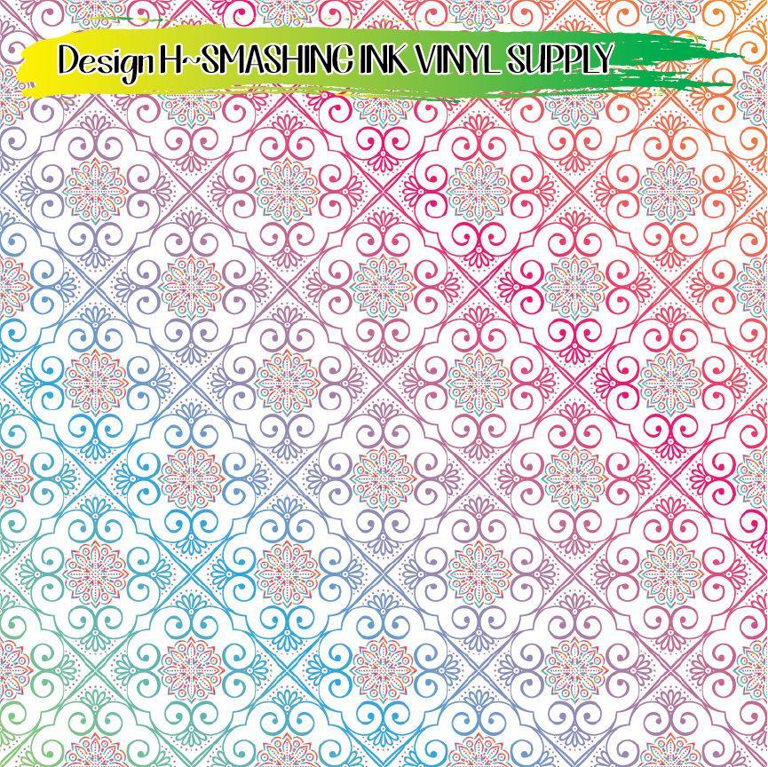 Ornamental Floral ★ Printed Vinyl Sheets | Faux Leather | Laser Safe