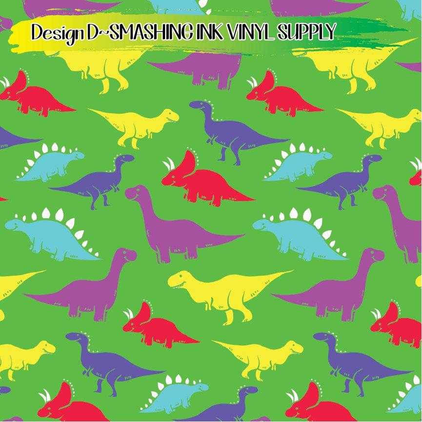 Dinosaur Printed ★ Printed Vinyl Sheets | Faux Leather | Laser Safe