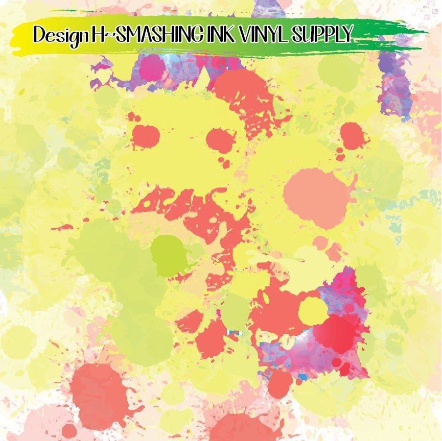 Splattered Paint ★ Printed Vinyl Sheets | Faux Leather | Laser Safe