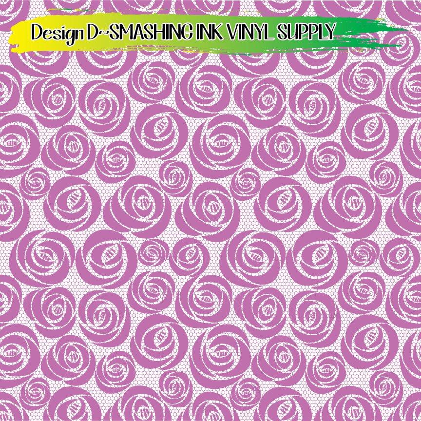 Rose Lace ★ Printed Vinyl Sheets | Faux Leather | Laser Safe