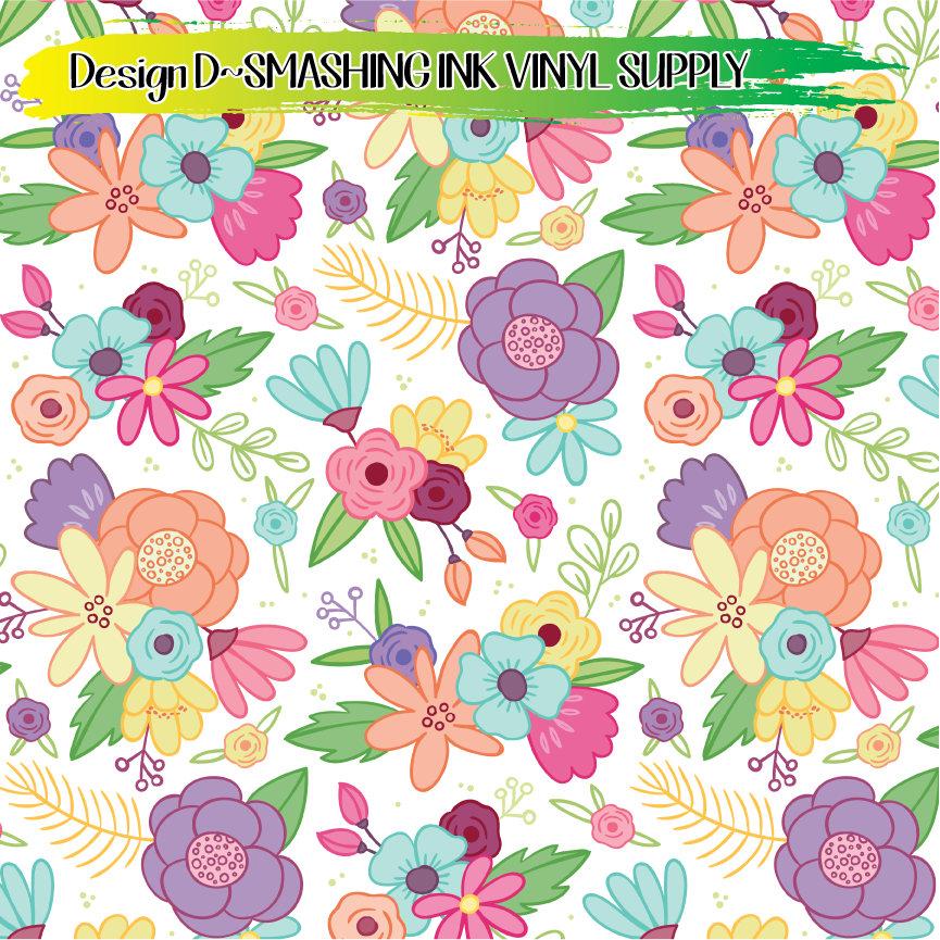 Spring Flowers ★ Printed Vinyl Sheets | Faux Leather | Laser Safe