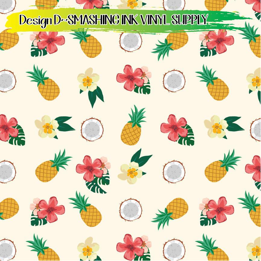 Pineapple Printed ★ Printed Vinyl Sheets | Faux Leather | Laser Safe