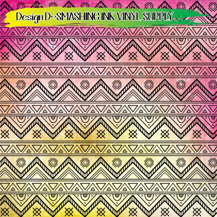 Watercolor Boho ★ Printed Vinyl Sheets | Faux Leather | Laser Safe