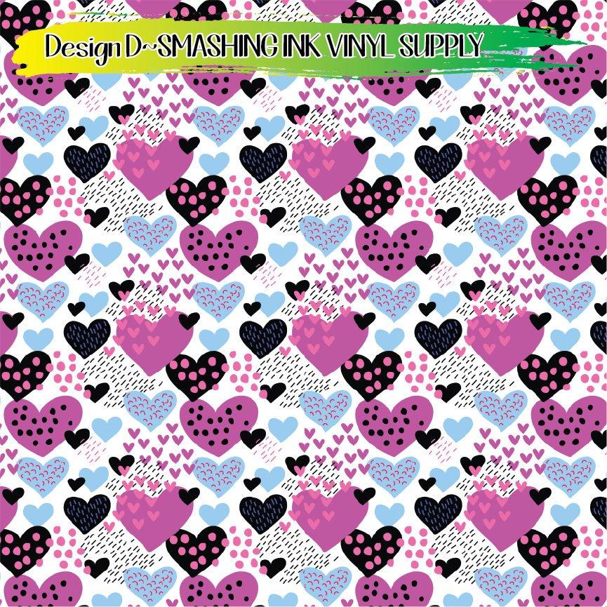 Hearts and Dots ★ Printed Vinyl Sheets | Faux Leather | Laser Safe