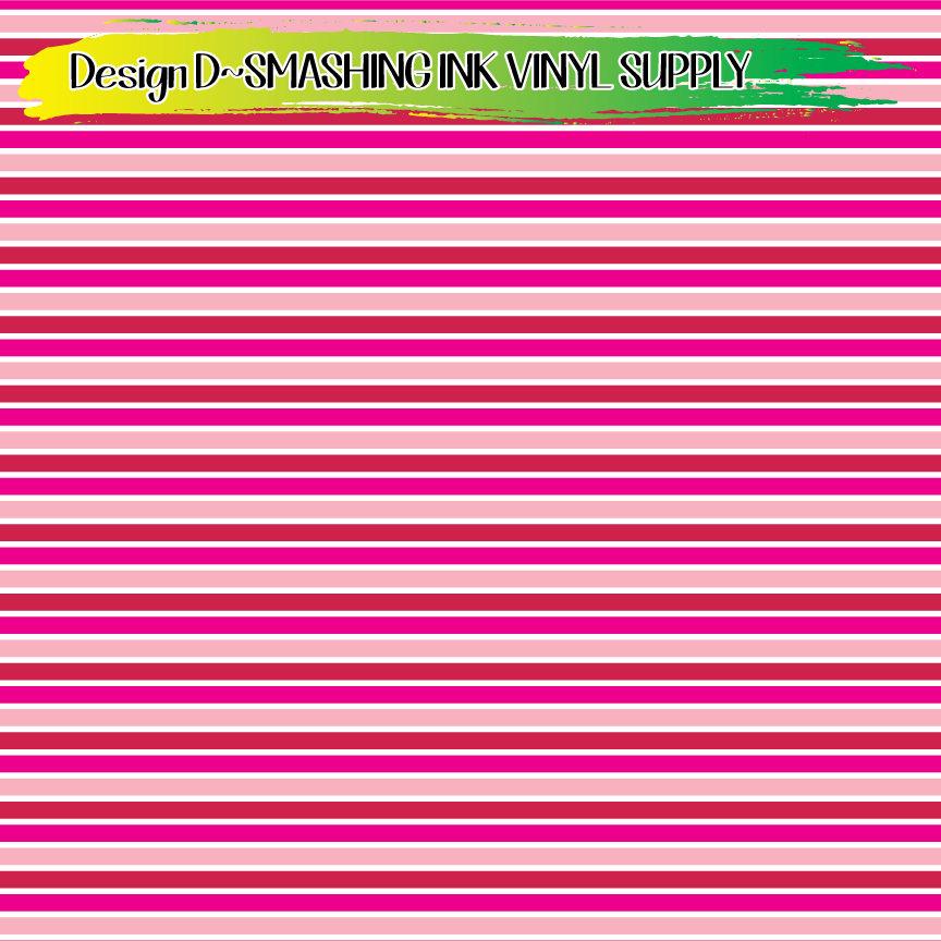 Pink Stripes ★ Printed Vinyl Sheets | Faux Leather | Laser Safe