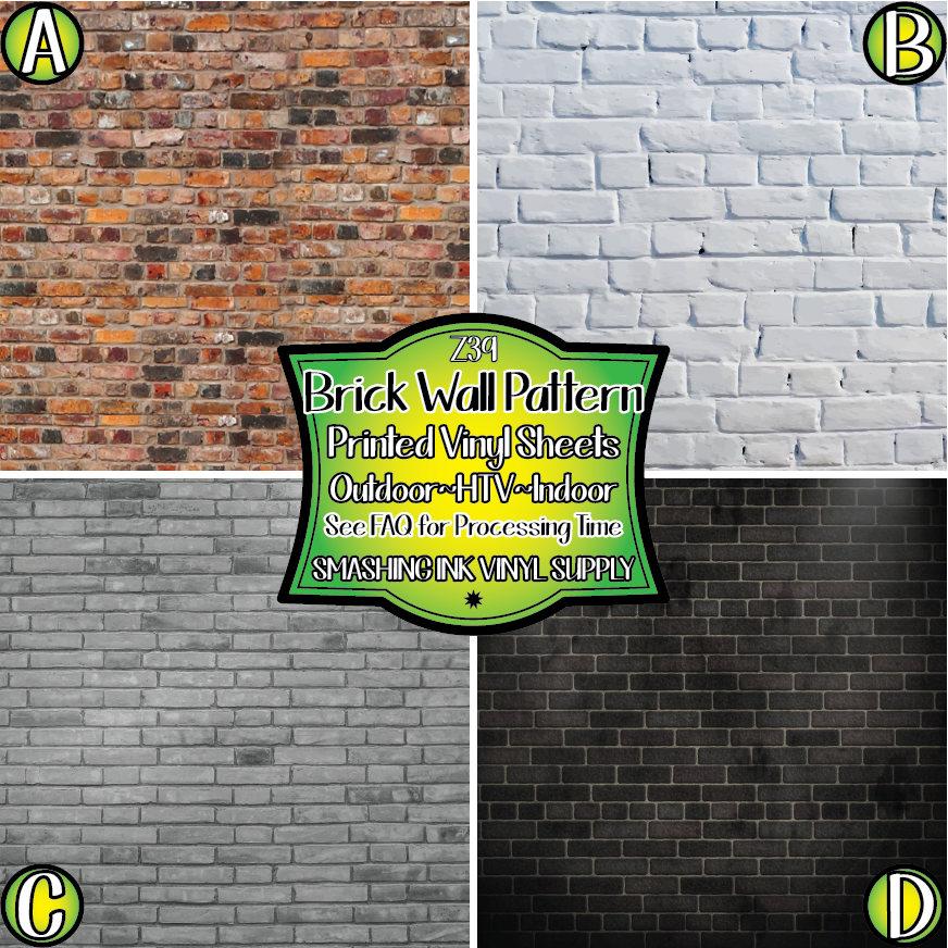 Brick Wall Pattern ★ Printed Vinyl Sheets | Faux Leather | Laser Safe
