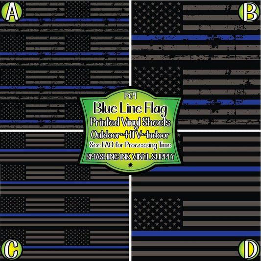 Police Blue Flag ★ Laser Safe Adhesive Film (TAT 3 BUS DAYS)