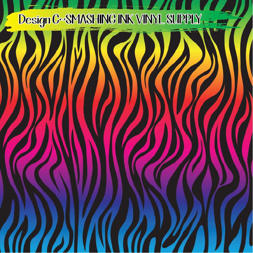 Rainbow Zebra Print ★ Printed Sheets | Faux Leather | Laser Safe