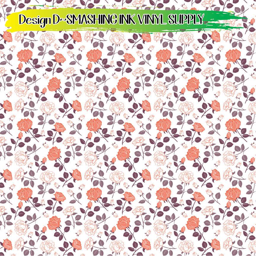 Elegant Roses ★ Printed Vinyl Sheets | Faux Leather | Laser Safe