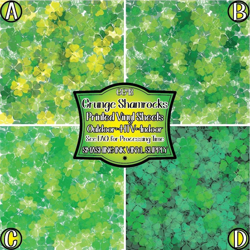 Grunge Shamrock ★ Printed Vinyl Sheets | Faux Leather | Laser Safe