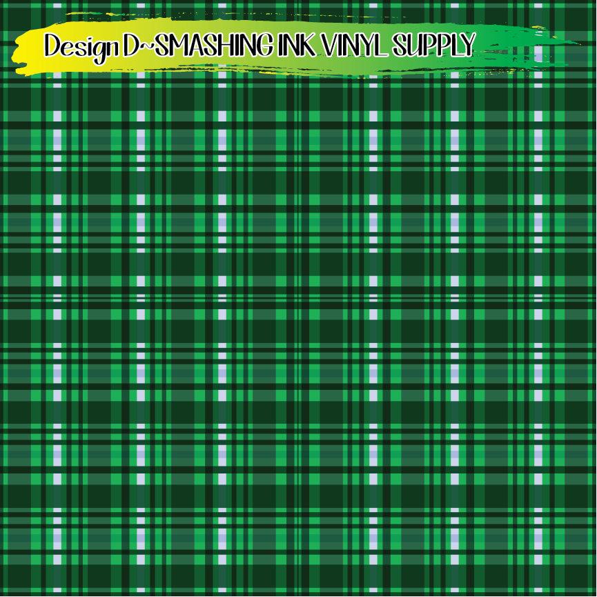 St. Patricks Day Plaid ★ Printed Vinyl Sheets | Faux Leather | Laser Safe