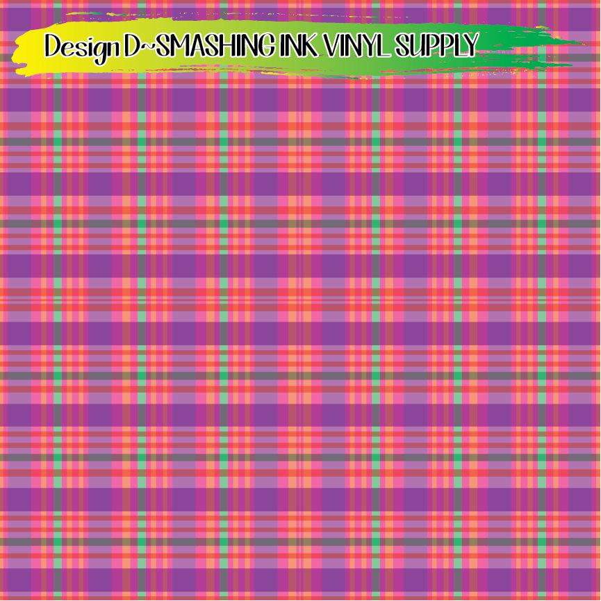 Pastel Plaid ★ Printed Vinyl Sheets | Faux Leather | Laser Safe