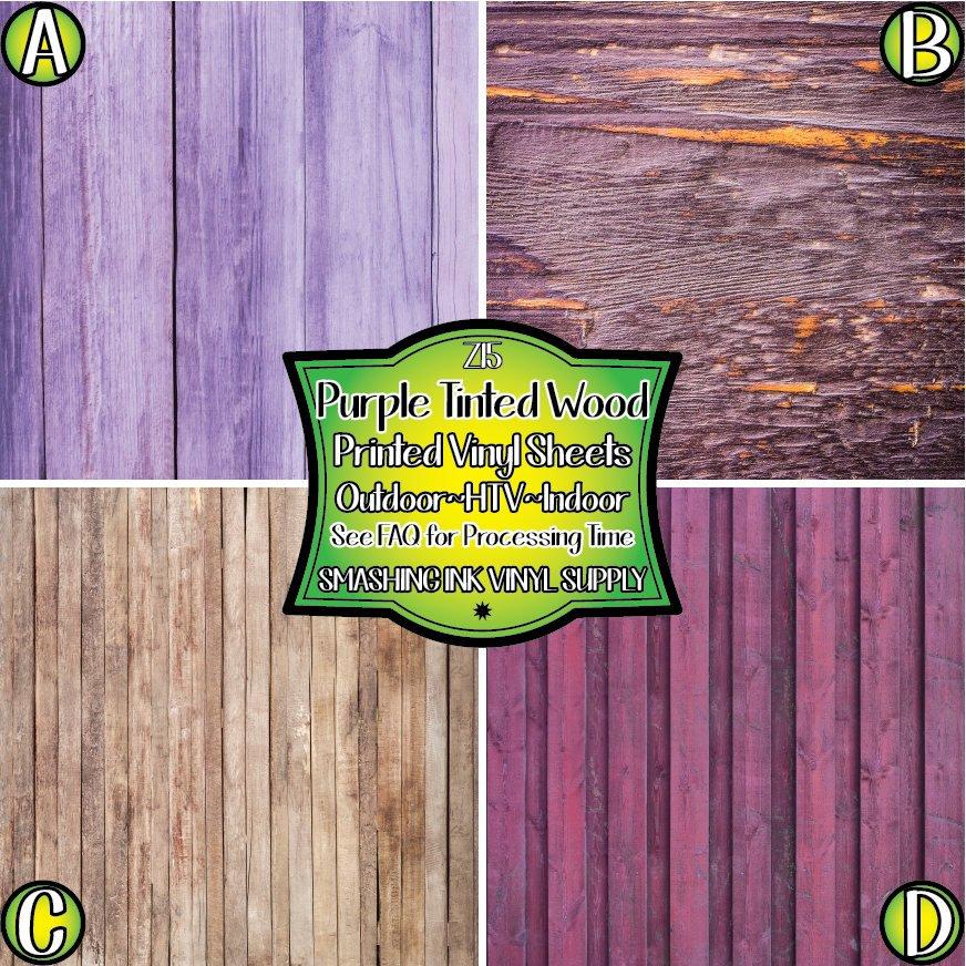 Purple Tinted Wood ★ Printed Vinyl Sheets | Faux Leather | Laser Safe