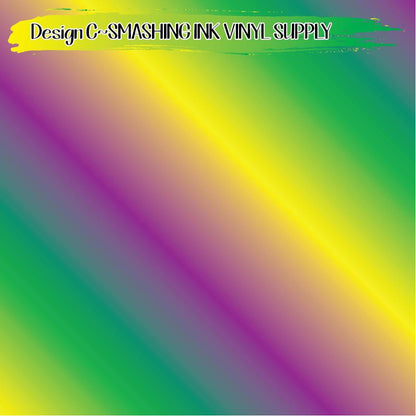 Mardi Gras Ombre ★ Pattern Vinyl | Faux Leather | Sublimation (TAT 3 BUS DAYS)