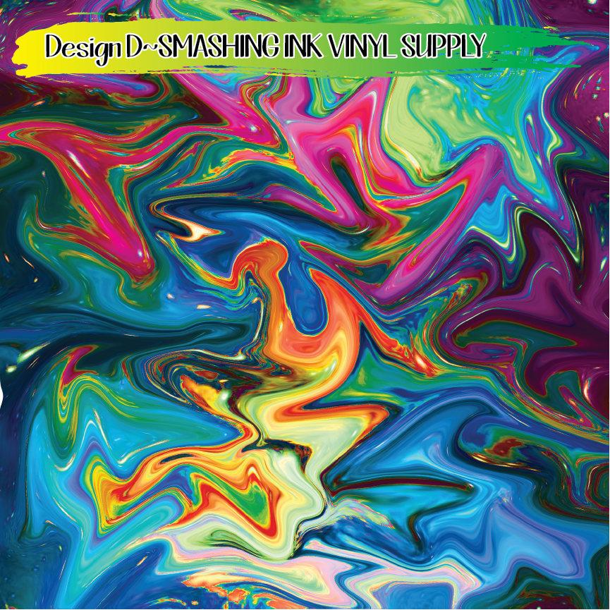 Multicolor Swirl ★ Printed Vinyl Sheets | Faux Leather | Laser Safe