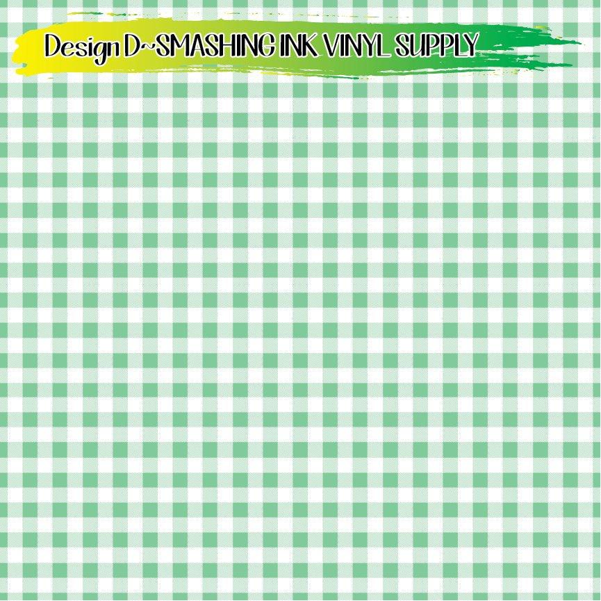 Mint Gingham ★ Printed Vinyl Sheets | Faux Leather | Laser Safe