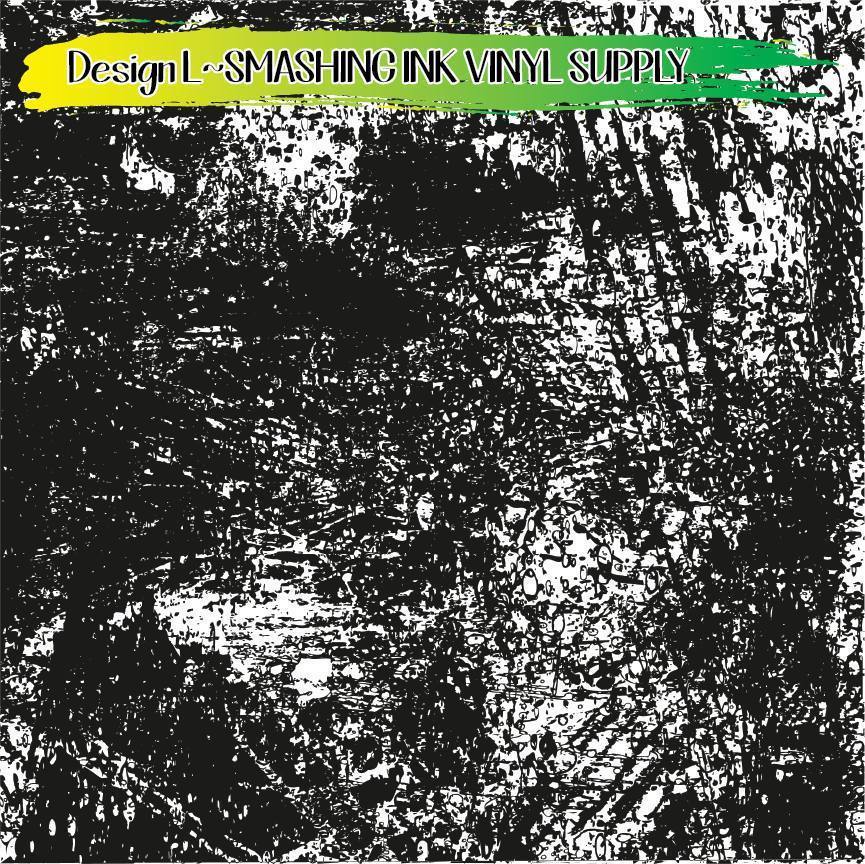 Black White Distress ★ Printed Vinyl Sheets | Faux Leather | Laser Safe