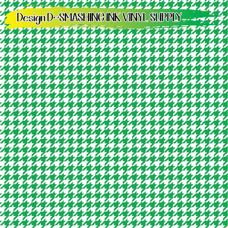 Green White Houndstooth ★ Printed Vinyl Sheets | Faux Leather | Laser Safe