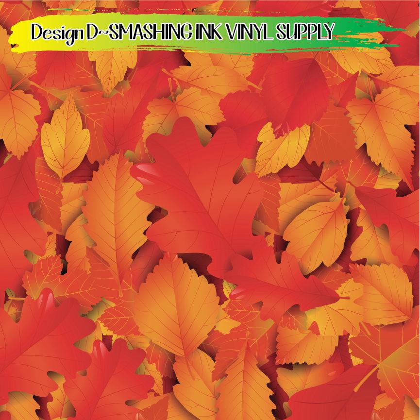 Leaf Pattern Fall ★ Printed Vinyl Sheets | Faux Leather | Laser Safe