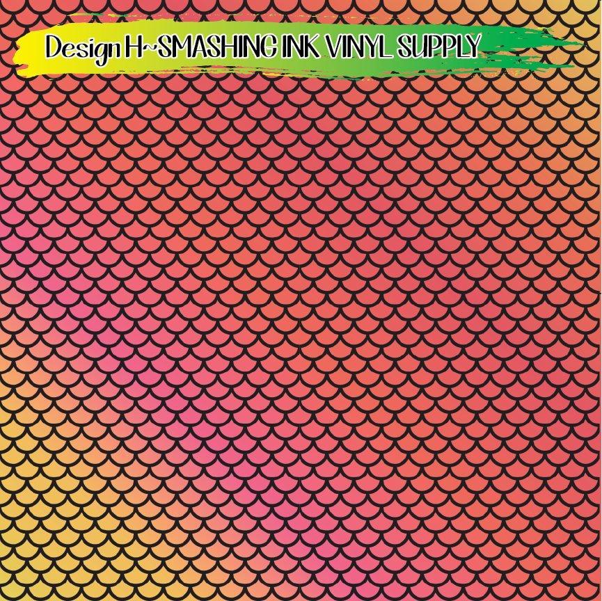 Ombre Mermaid Scale ★ Printed Vinyl Sheets | Faux Leather | Laser Safe