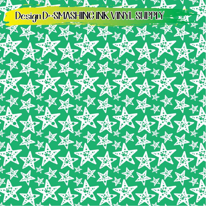 Starfish Pattern ★ Printed Sheets | Faux Leather | Laser Safe