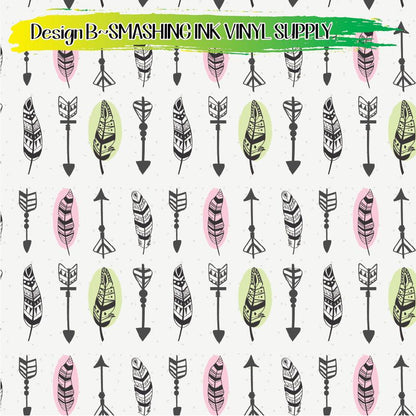 Feather Patterned ★ Pattern Vinyl | Faux Leather | Sublimation (TAT 3 BUS DAYS)