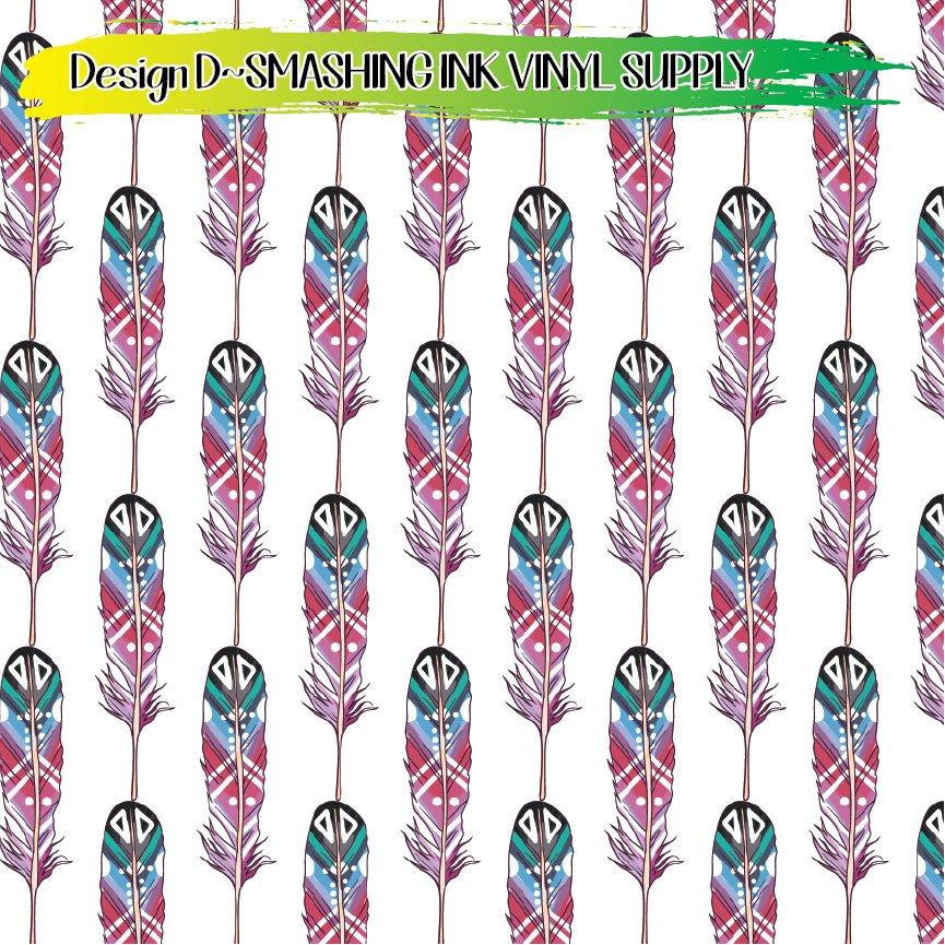 Feather Patterned ★ Printed Vinyl Sheets | Faux Leather | Laser Safe