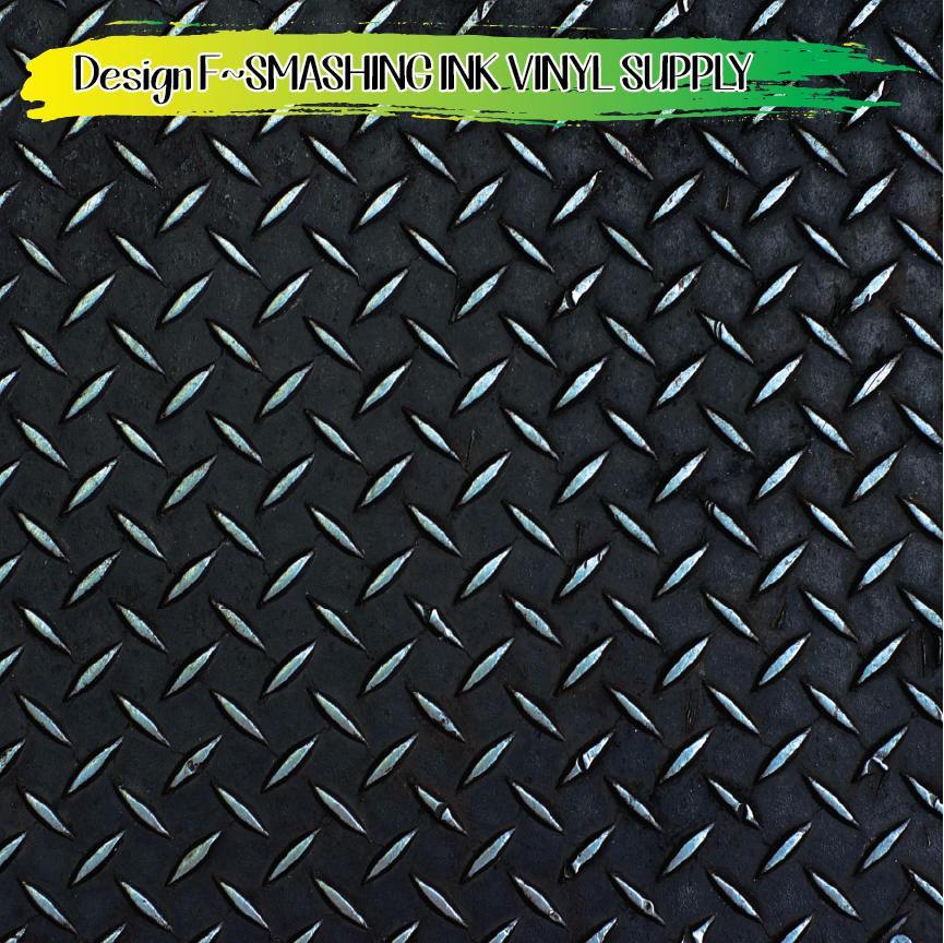 Distress Diamond Plate ★ Pattern Vinyl | Faux Leather | Sublimation (TAT 3 BUS DAYS)