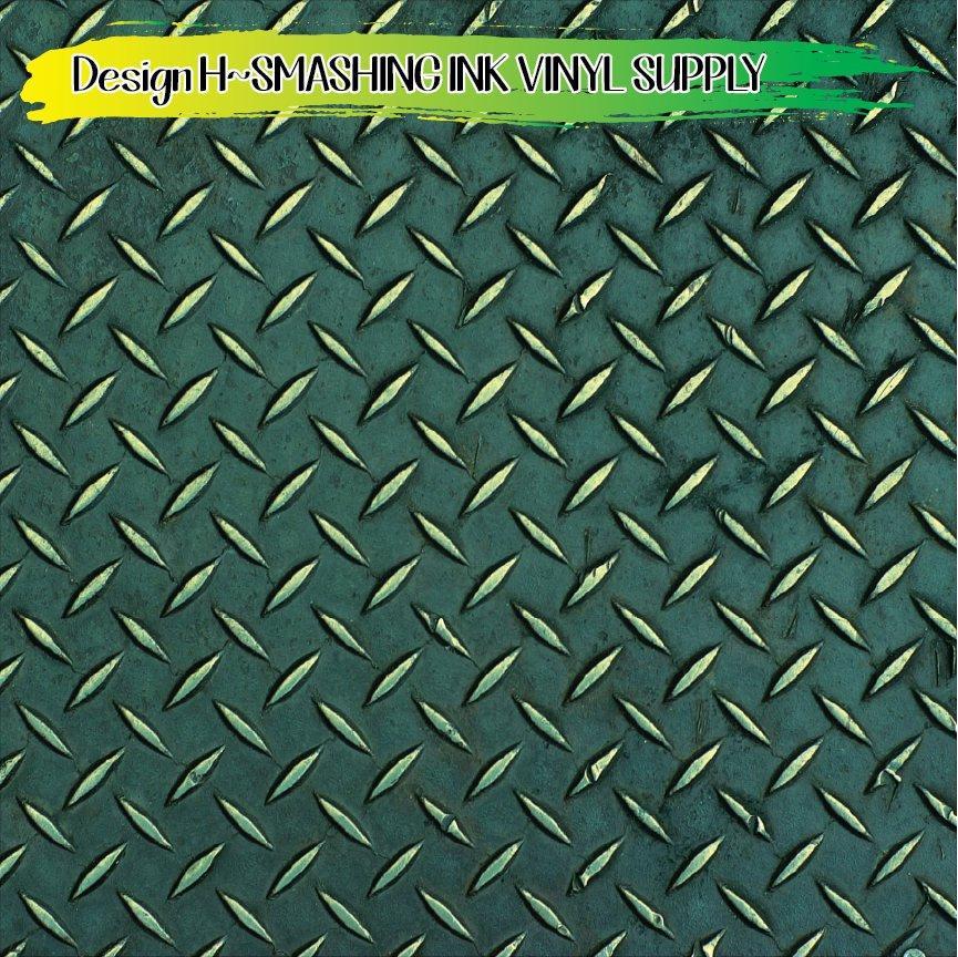 Distress Diamond Plate ★ Printed Vinyl Sheets | Faux Leather | Laser Safe