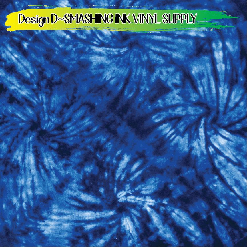 Blue Tie Dye ★ Printed Vinyl Sheets | Faux Leather | Laser Safe
