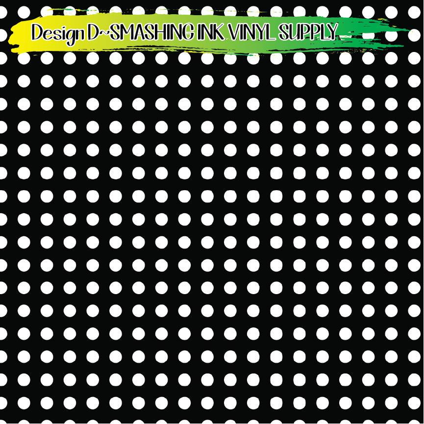Black White Dotted ★ Printed Vinyl Sheets | Faux Leather | Laser Safe