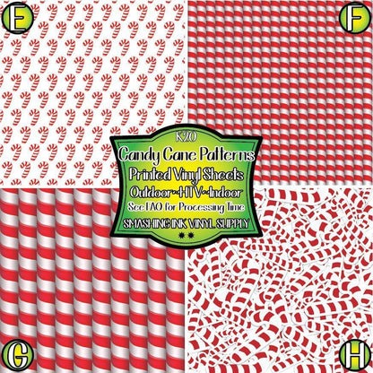 Candy Cane ★ Pattern Vinyl | Faux Leather | Sublimation (TAT 3 BUS DAYS)