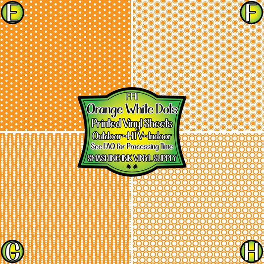 Orange Polka Dots ★ Pattern Vinyl | Faux Leather | Sublimation (TAT 3 BUS DAYS)