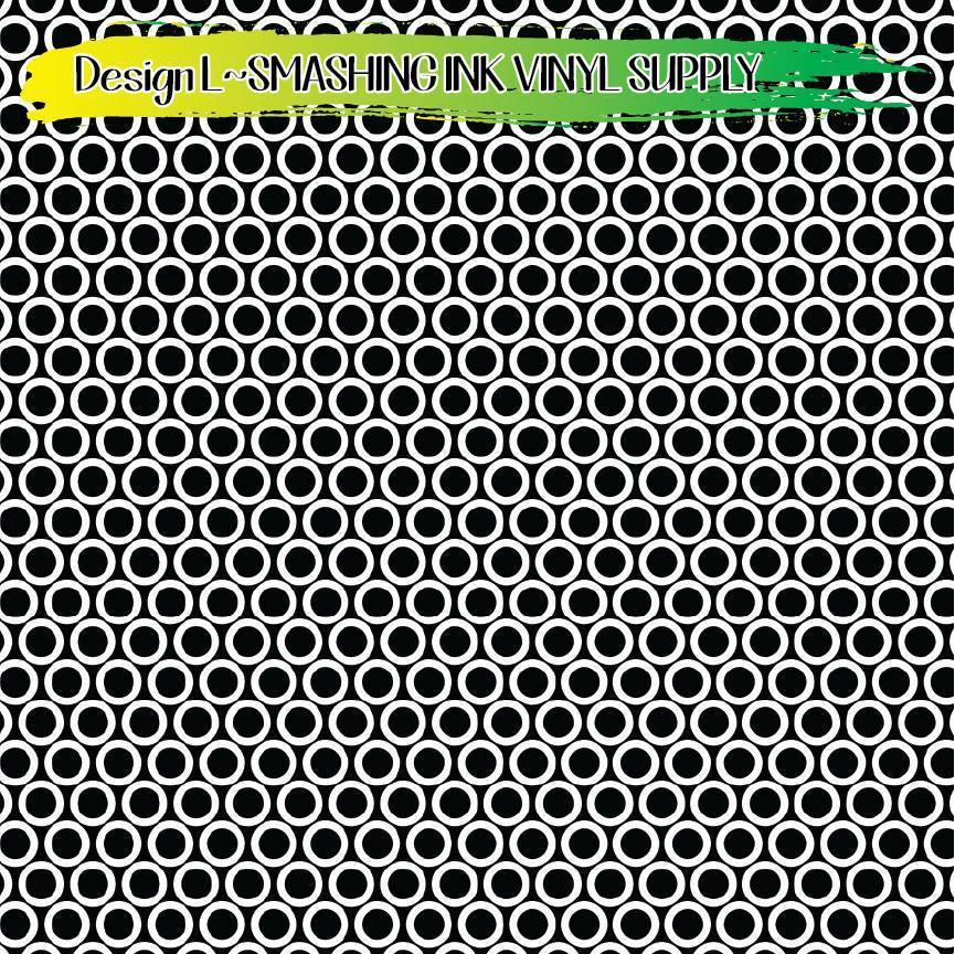Black White Dot ★ Printed Vinyl Sheets | Faux Leather | Laser Safe