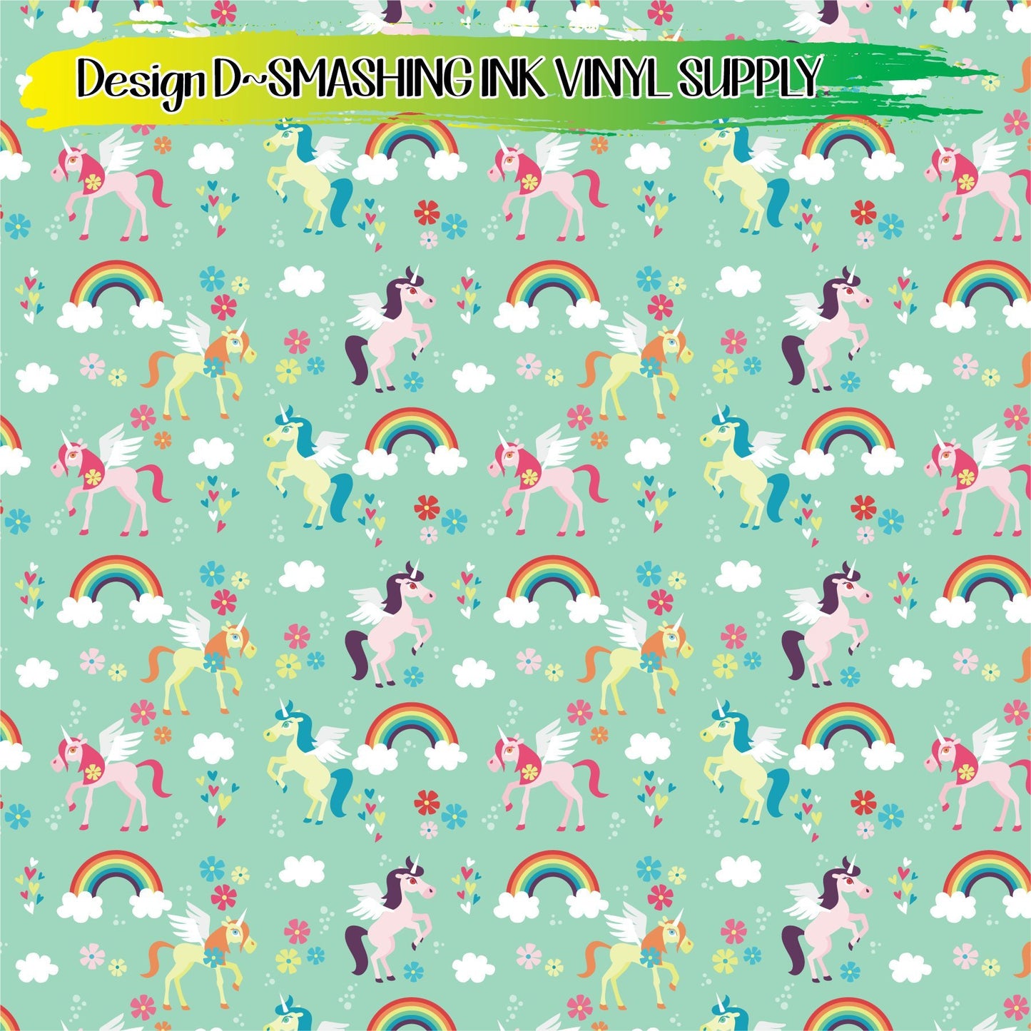 Rainbow and Unicorn ★ Printed Vinyl Sheets | Faux Leather | Laser Safe