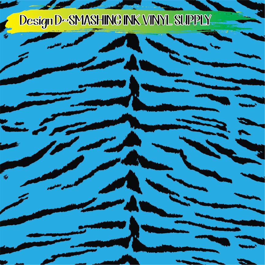 Blue Black Animal Print ★ Printed Vinyl Sheets | Faux Leather | Laser Safe