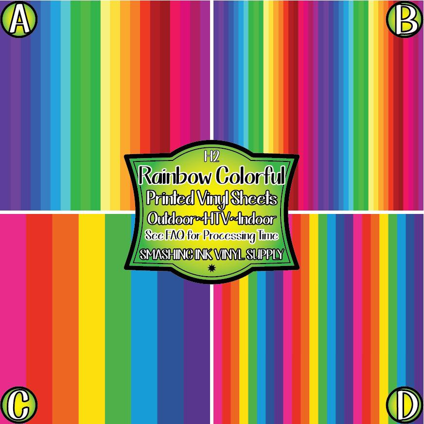 Rainbow Print ★ Printed Vinyl Sheets | Faux Leather | Laser Safe