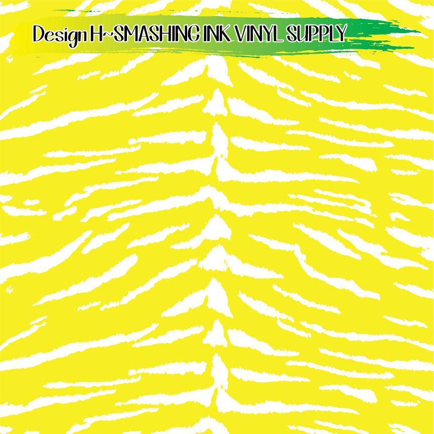 Yellow White Animal Print ★ Printed Vinyl Sheets | Faux Leather | Laser Safe