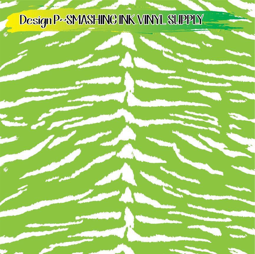 Lime White Animal Print ★ Printed Vinyl Sheets | Faux Leather | Laser Safe