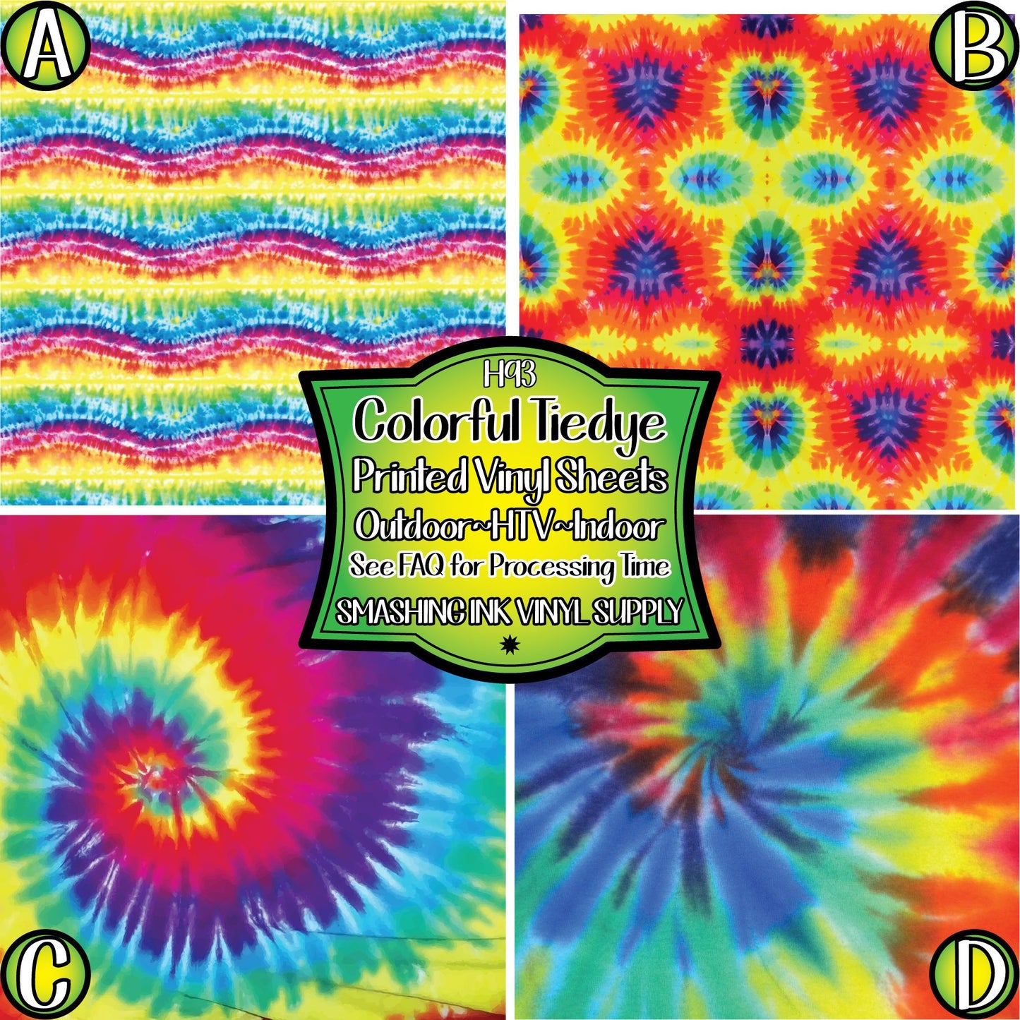 Tie Dye Pattern ★ Printed Vinyl Sheets | Faux Leather | Laser Safe