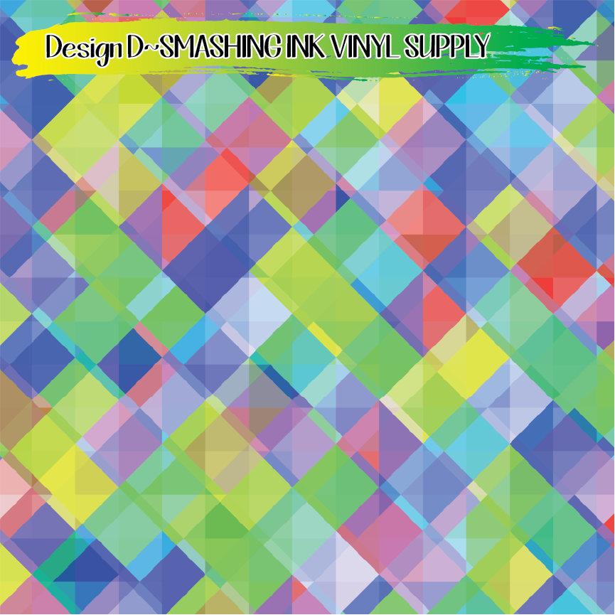 Colorful Squares ★ Printed Vinyl Sheets | Faux Leather | Laser Safe