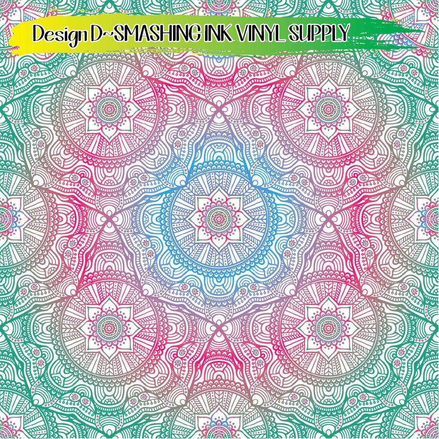 Colorful Ornamental ★ Printed Vinyl Sheets | Faux Leather | Laser Safe