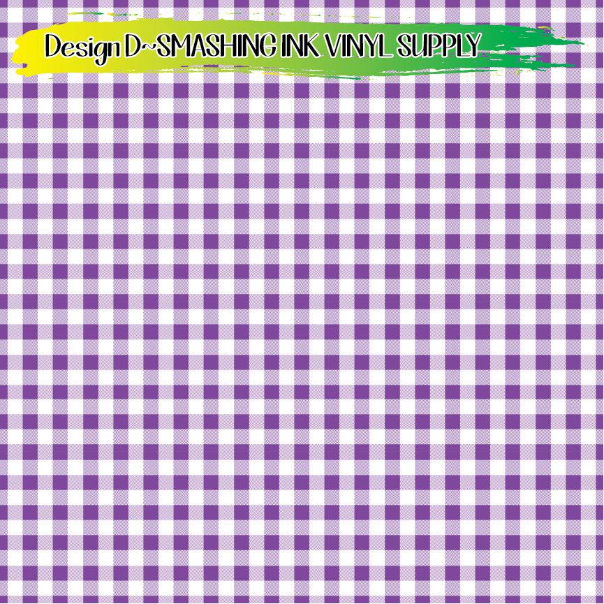 Purple Gingham Fabric ★ Printed Vinyl Sheets | Faux Leather | Laser Safe