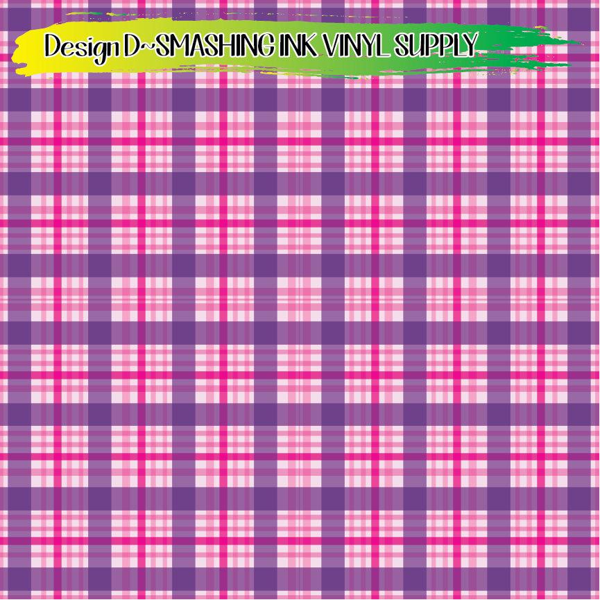 Valentines Pink Plaid ★ Printed Vinyl Sheets | Faux Leather | Laser Safe
