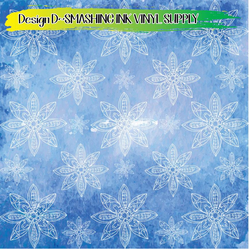 Floral Mandala Print ★ Printed Vinyl Sheets | Faux Leather | Laser Safe