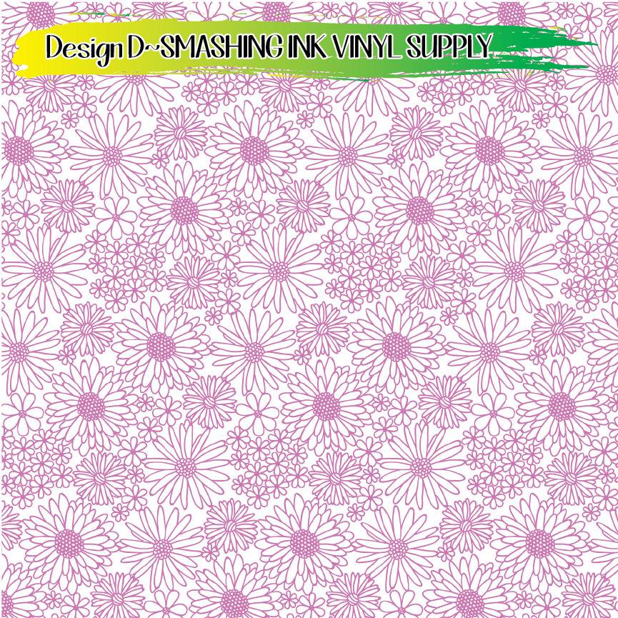 Hand Drawn Daisy ★ Printed Vinyl Sheets | Faux Leather | Laser Safe